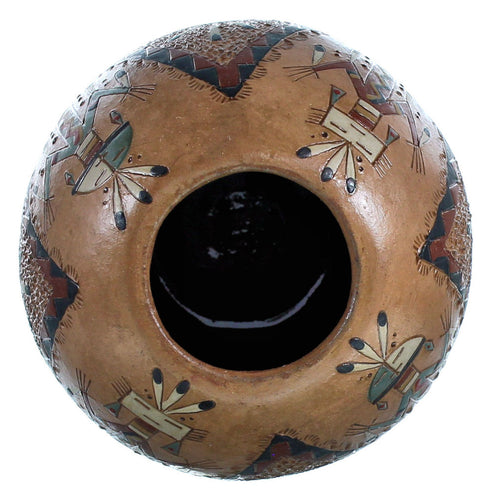 Hand Crafted Kachina Figure American Indian Pot By Artist Nancy Chilly RX117880
